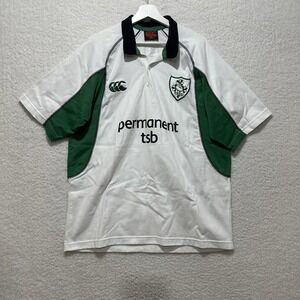 Vintage Canterbury Permanent TSB Ireland Irish Rugby Shirt (Green White) Men's L